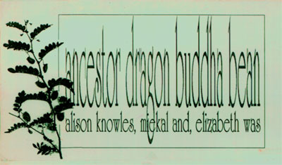 Lyx Ish, Alison Knowles, Liaizon Wakest, mIEKAL aND: Ancestor Dragon Buddha Bean (Xexoxial Editions)